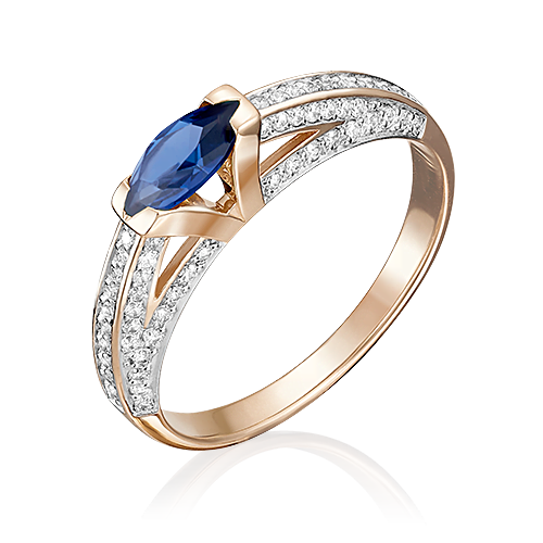 

Кольцо из золота р. , PLATINA jewelry 01-5106-00-105-1110-30, сапфир\бриллиант, 01-5106-00-105-1110-30