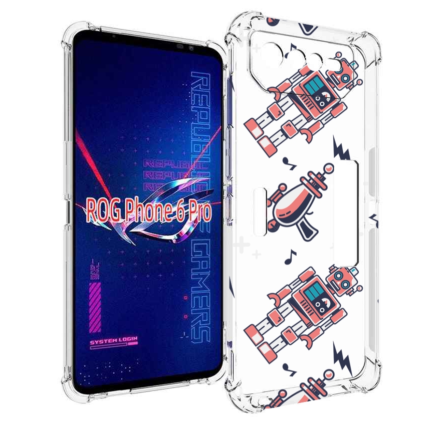 

Чехол MyPads мини-роботы для Asus ROG Phone 6 Pro, Прозрачный, Tocco