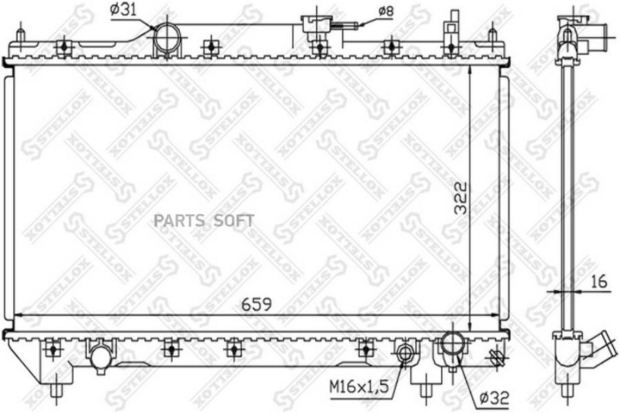 

10-25113-sx_радиатор системы охлаждения toyota avensis 2.0i 16v 98-00