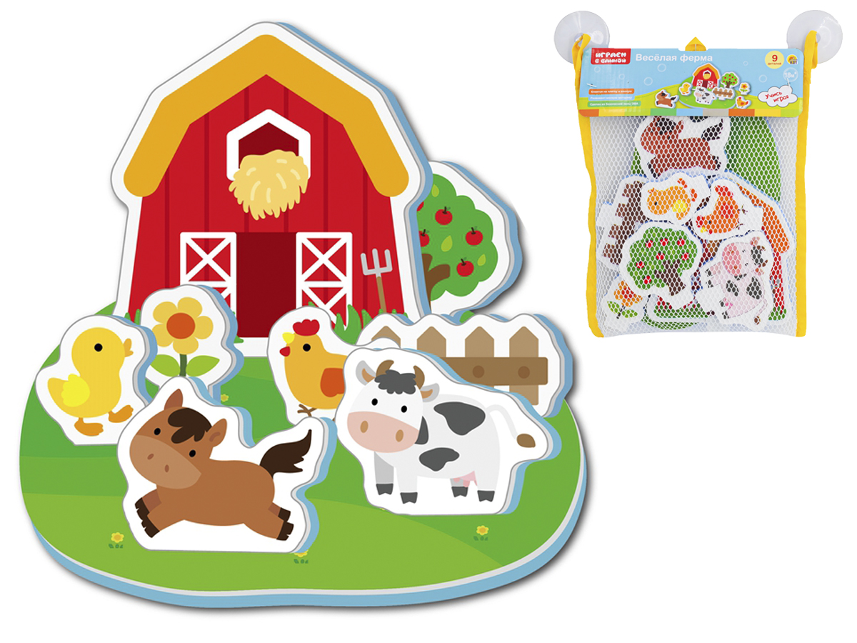 

Игрушка для купания Веселая ферма (9 деталей) Рыжий кот КВ-2583, КВ-2583