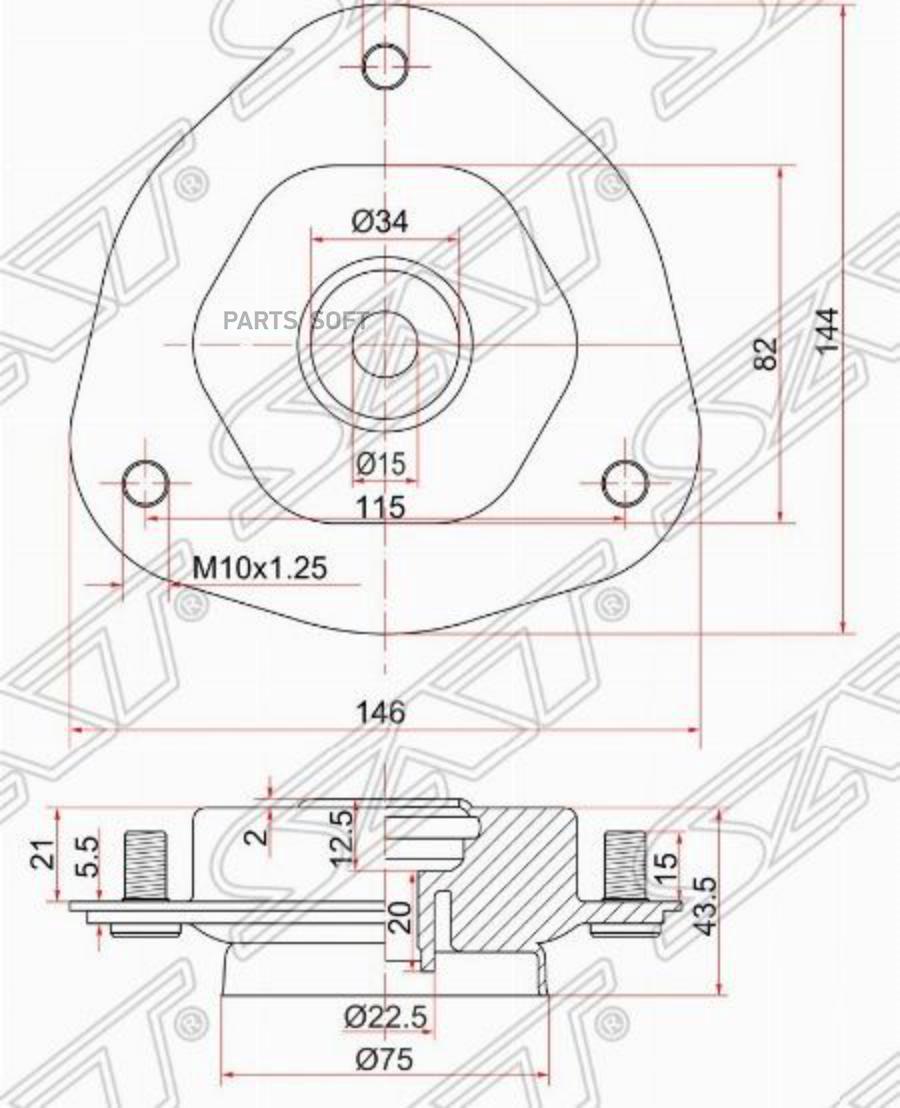

SAT Опора передней стойки TOYOTA VISTA/VISTA ARDEO 98-