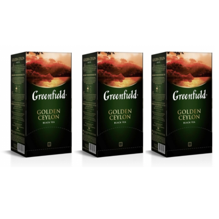 

Чай черный Greenfield Golden Ceylon, 3 упаковки по 25 пакетиков