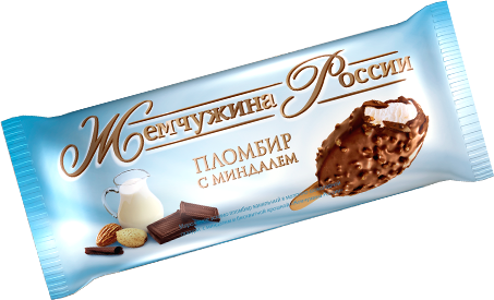 

Мороженое пломбир Жемчужина России в глазури с миндалем и бисквитной крошкой СЗМЖ 80 г