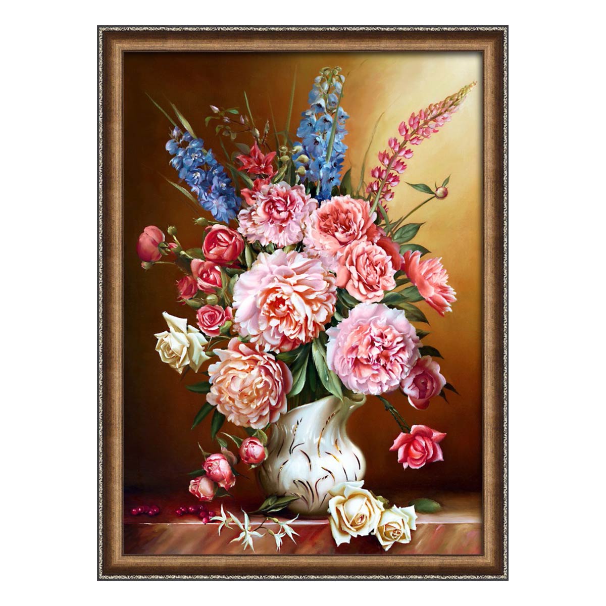 

Алмазная вышивка Алмазная Живопись Пионы с люпинами, 50x70 см, Пионы с люпинами