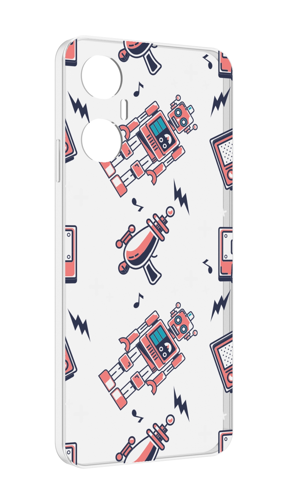 

Чехол MyPads мини-роботы для Infinix Hot 20 5G, Прозрачный, Tocco