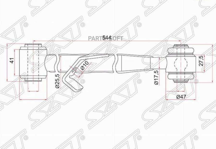 

SAT Тяга поперечная задней подвески нижняя TOYOTA RAV4 00-05/CHERY TIGGO 06- LH