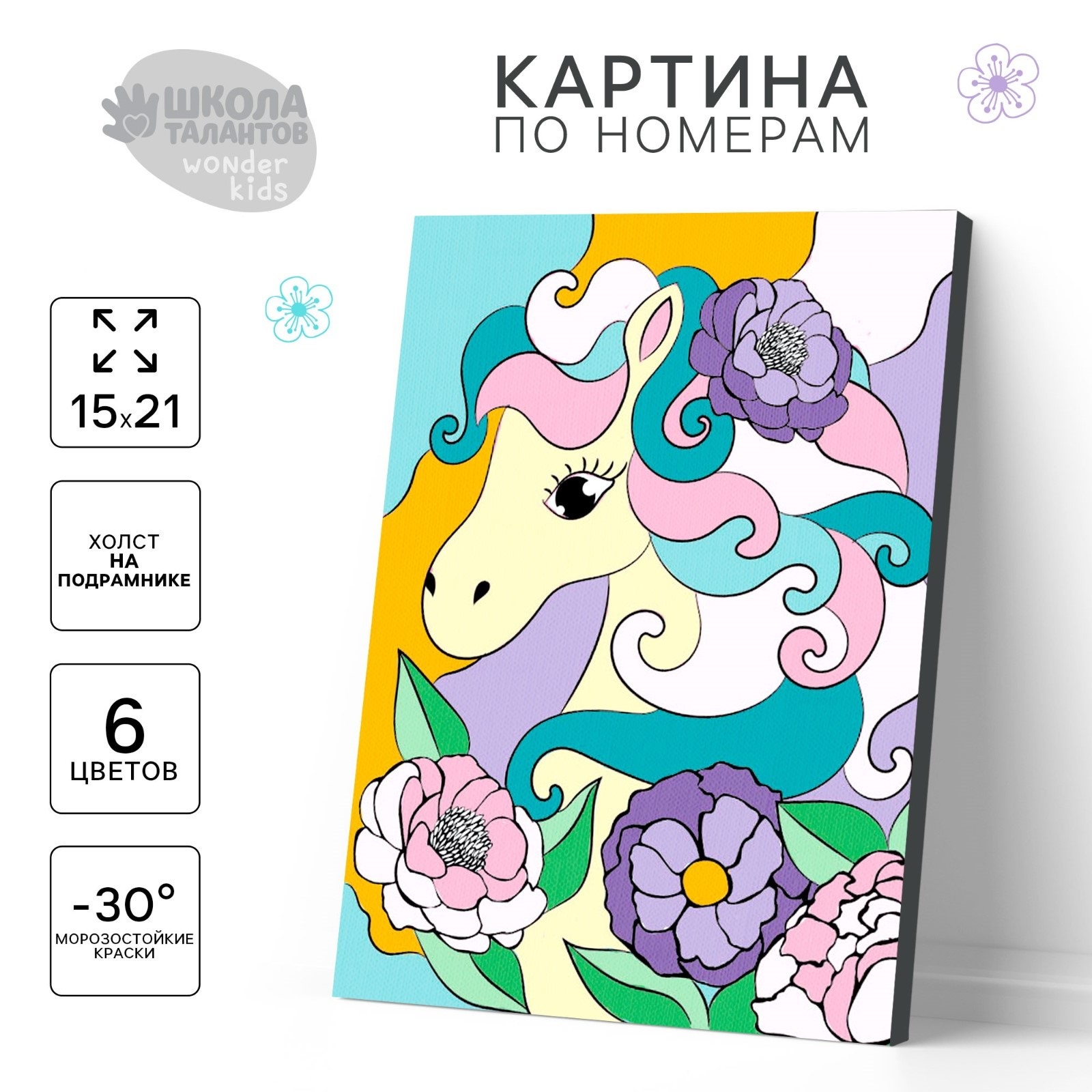 

Картина по номерам Школа талантов «Волшебная пони», на подрамнике, 21 х 15 см, на подрамнике "Волшебная пони" 21х15 см