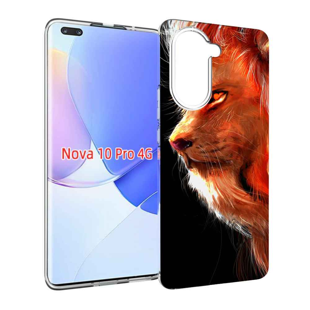 Чехол MyPads Арт-рисунок-льва мужской для Huawei Nova 10 Pro противоударный