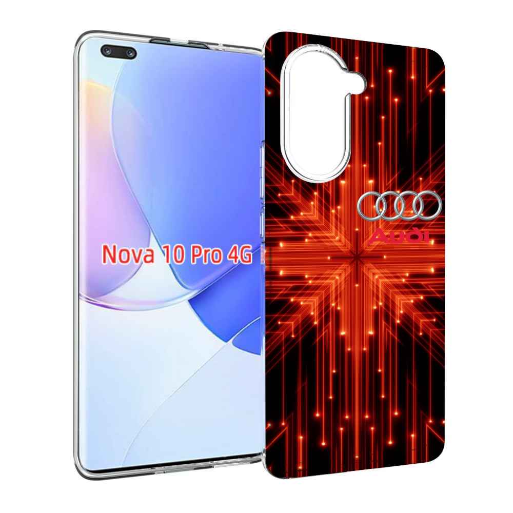 Чехол MyPads Ауди-на-неоновом-фоне для Huawei Nova 10 Pro противоударный