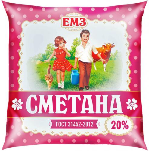 

Сметана Елховская Марка 20% БЗМЖ 400 г