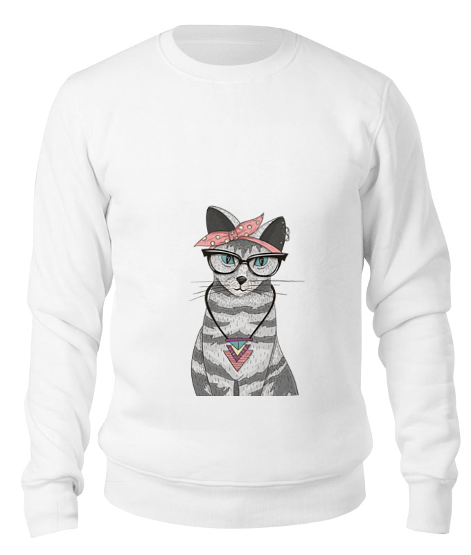 

Свитшот унисекс Printio Gansta cat белый 2XL, Gansta cat