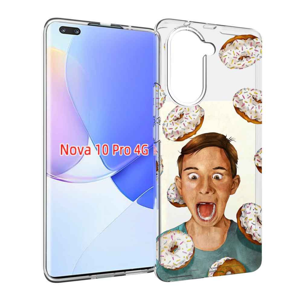 Чехол MyPads Бешенные-пончики для Huawei Nova 10 Pro противоударный