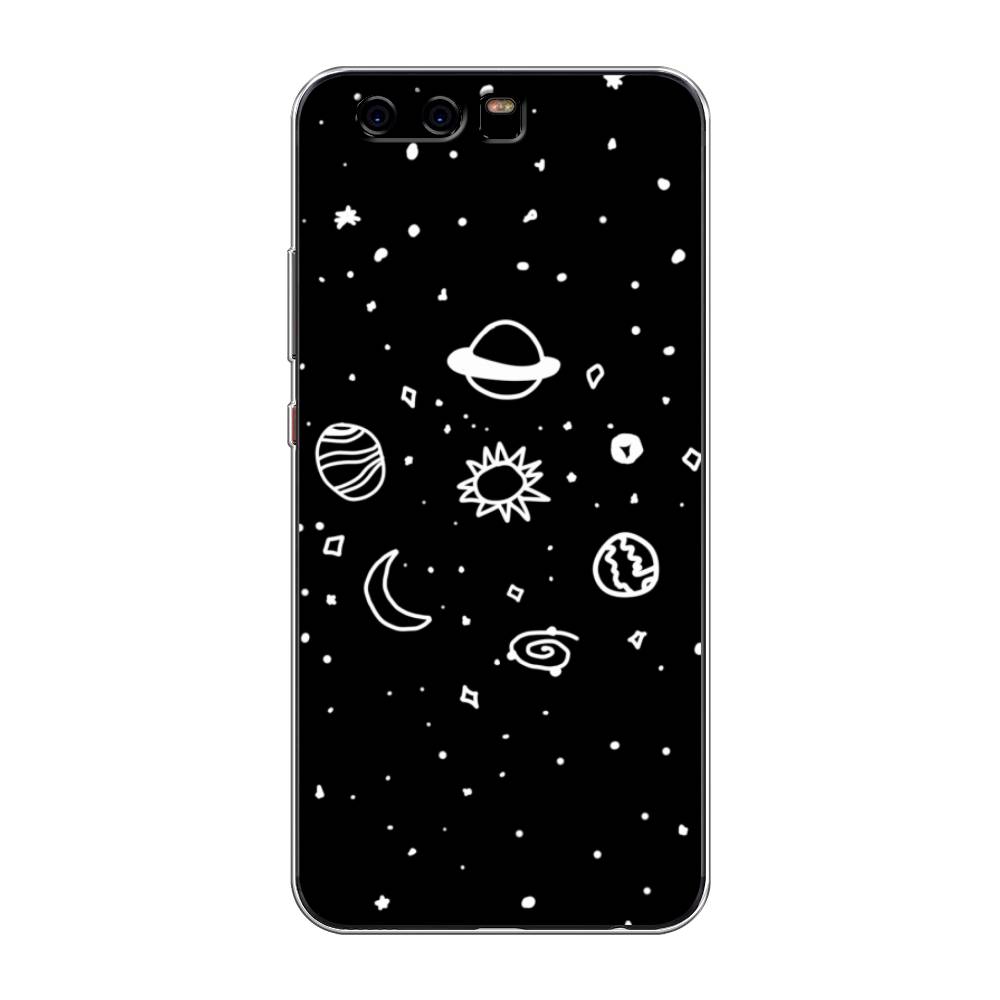 

Чехол для Huawei P10 "Дудл солнечной системы", Бежевый;серый, 62250-2