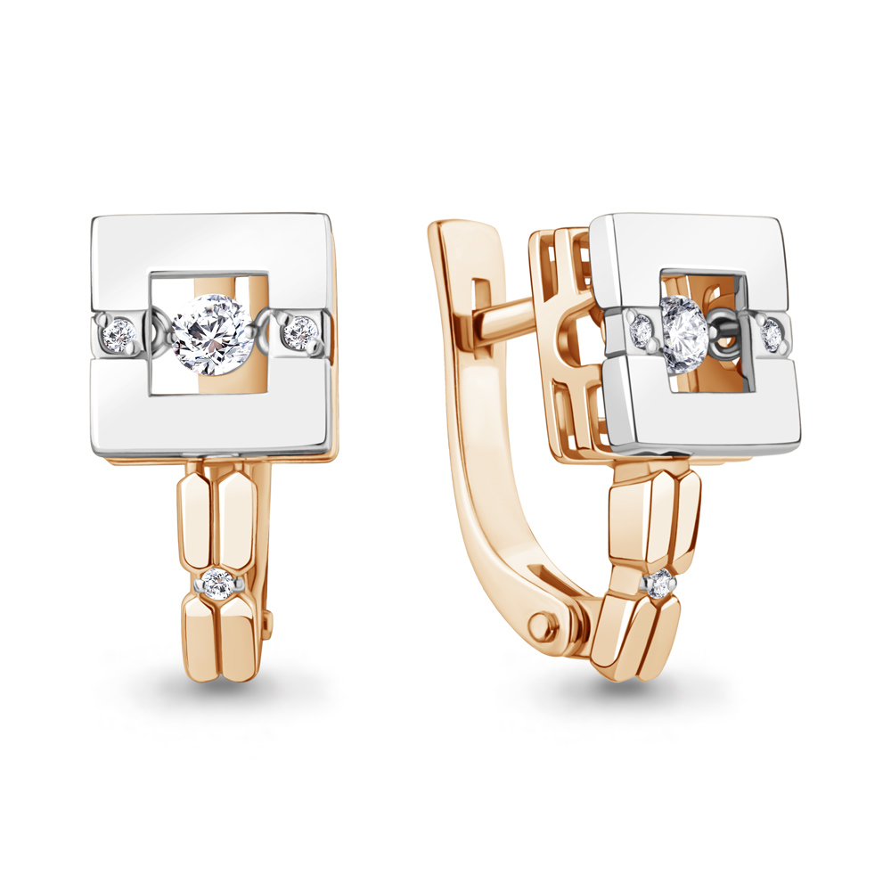 

Серьги из красного золота с бриллиантом Aquamarine 942974к, 942974к_585_кз