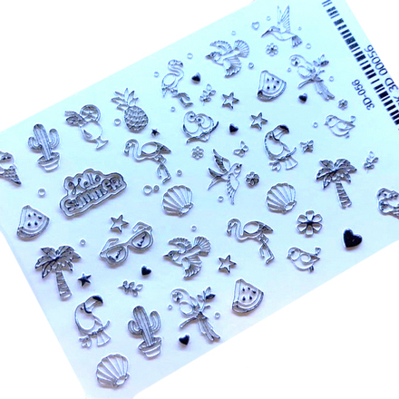 

Набор, Anna Tkacheva, 3D-слайдер №56, черный «Лето. Птицы», 3 шт.