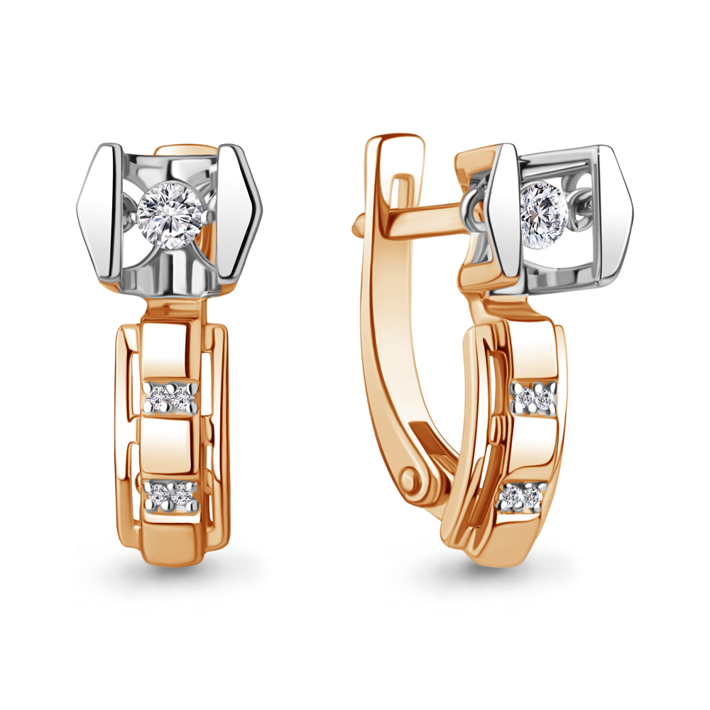 

Серьги из красного золота с бриллиантом Aquamarine 942977к, 942977к_585_кз