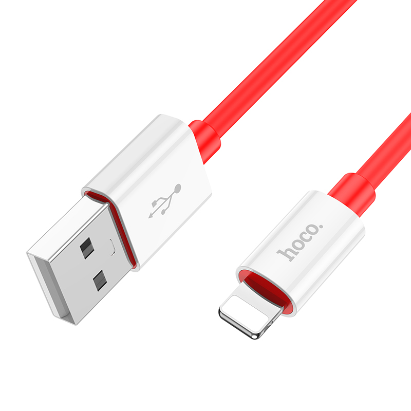 фото Дата-кабель hoco x87 usb 2.4a для lightning 8-pin magic силикон 1м red