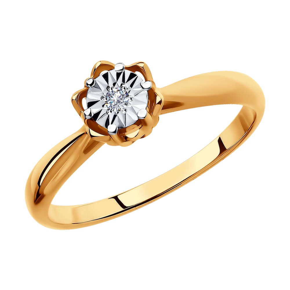 

Кольцо помолвочное из белого/красного золота с бриллиантом р.. SOKOLOV 1011702, 1011702