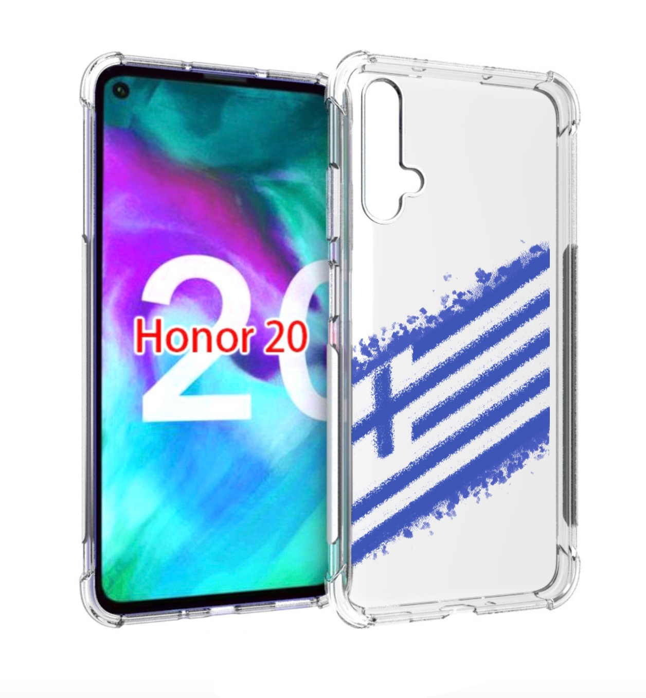 

Чехол бампер MyPads флаг Греции для Honor 20, Прозрачный, Tocco