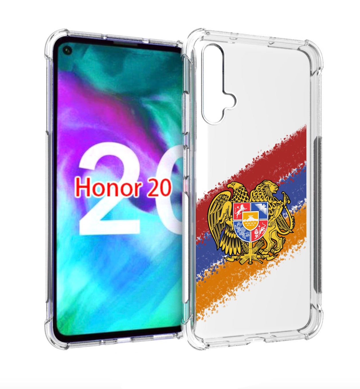 

Чехол бампер MyPads флаг герб Армении для Honor 20, Прозрачный, Tocco
