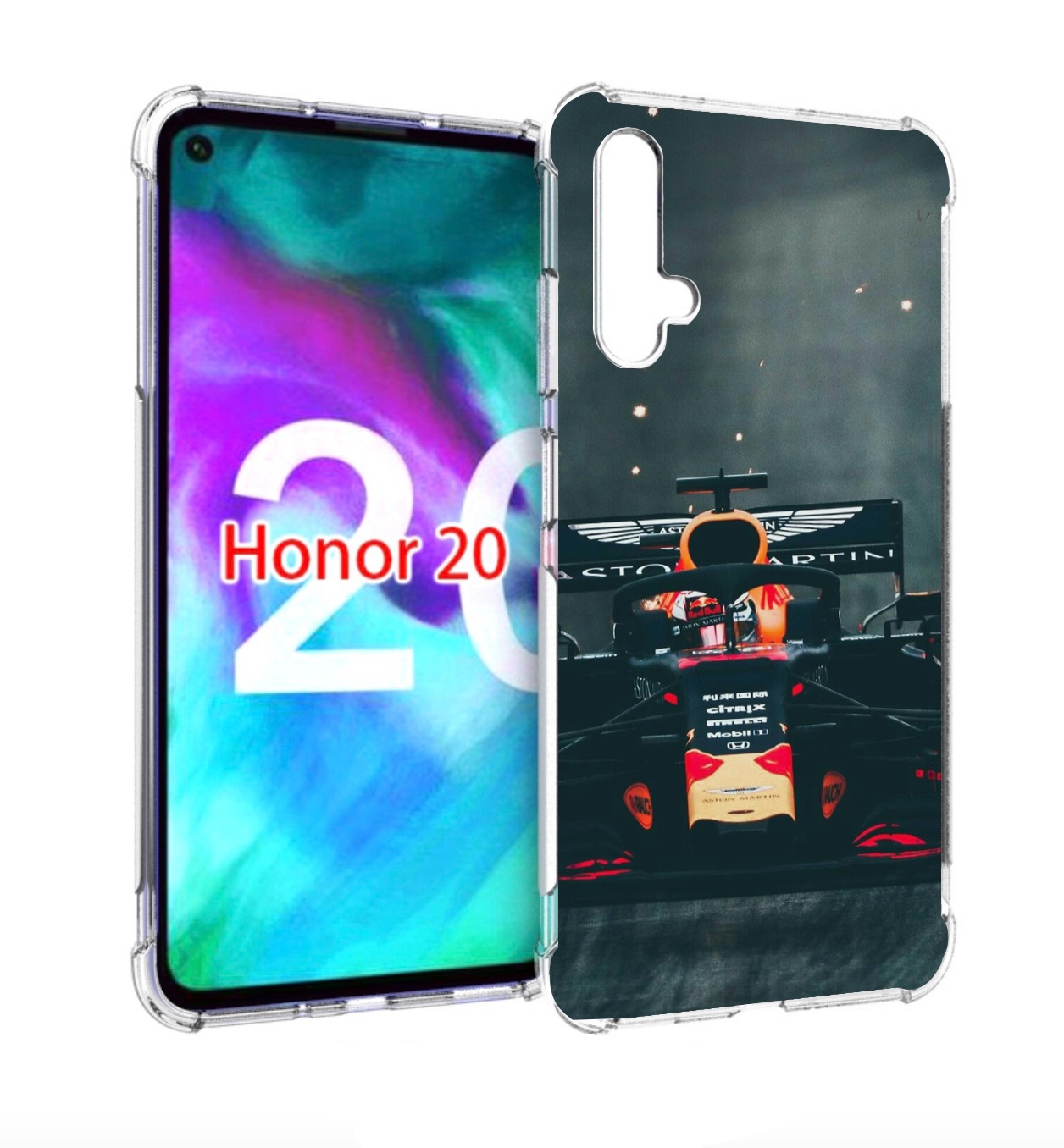 

Чехол бампер MyPads формула 1 астон мартин для Honor 20, Прозрачный, Tocco