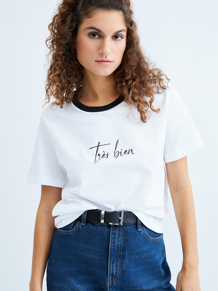 

Футболка женская ZARINA 3225590490 белая S, Белый, 3225590490
