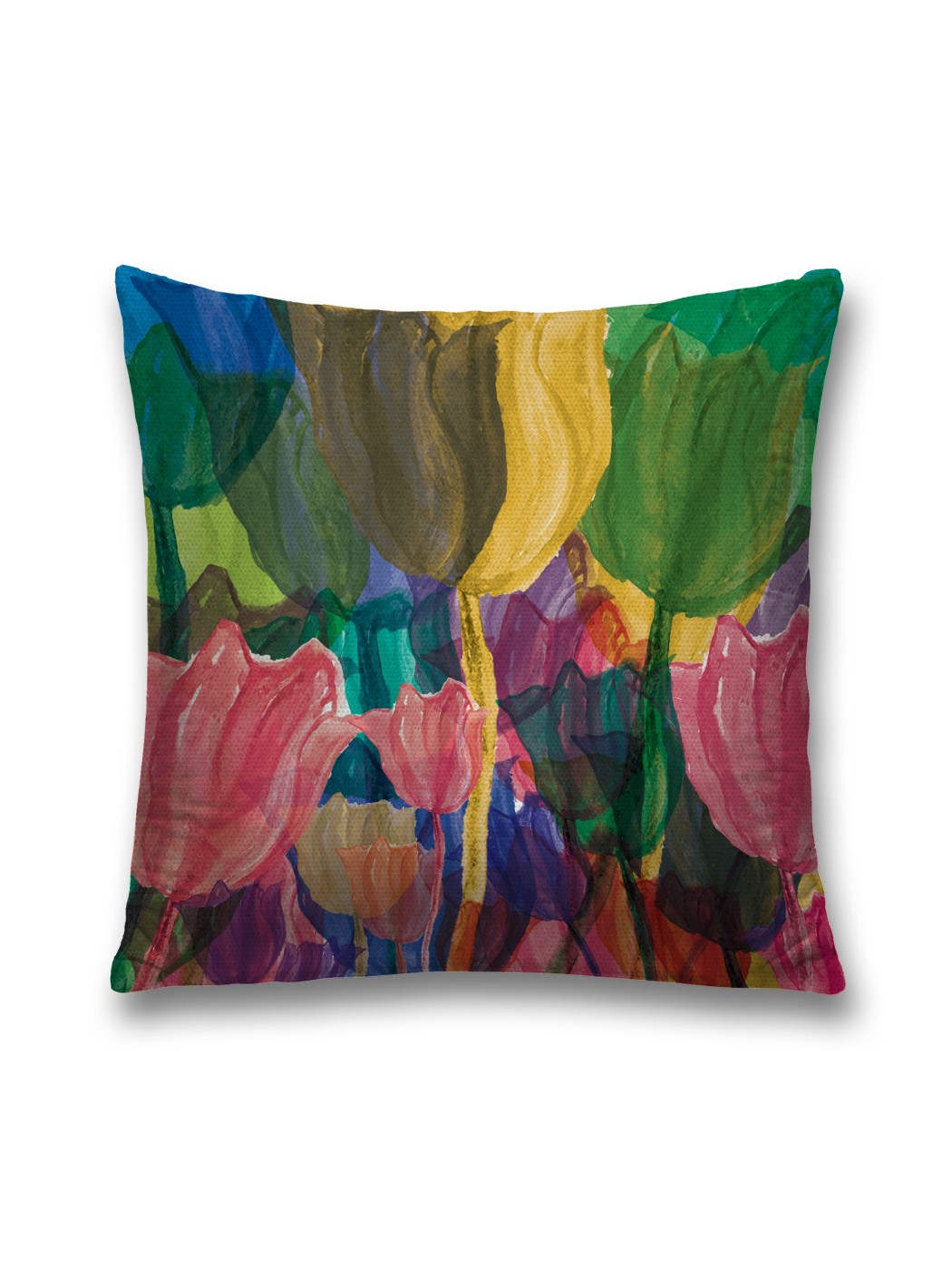 

Наволочка декоративная JoyArty "Цветочная акварель" на молнии, 45x45 см, Голубой