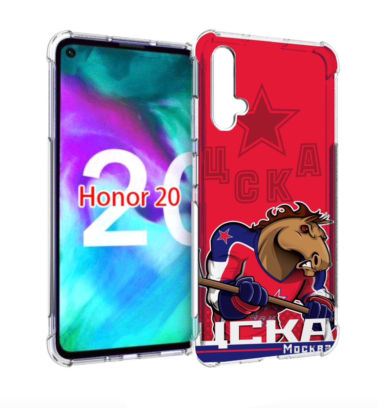 

Чехол бампер MyPads хк цска мужской для Honor 20, Прозрачный, Tocco