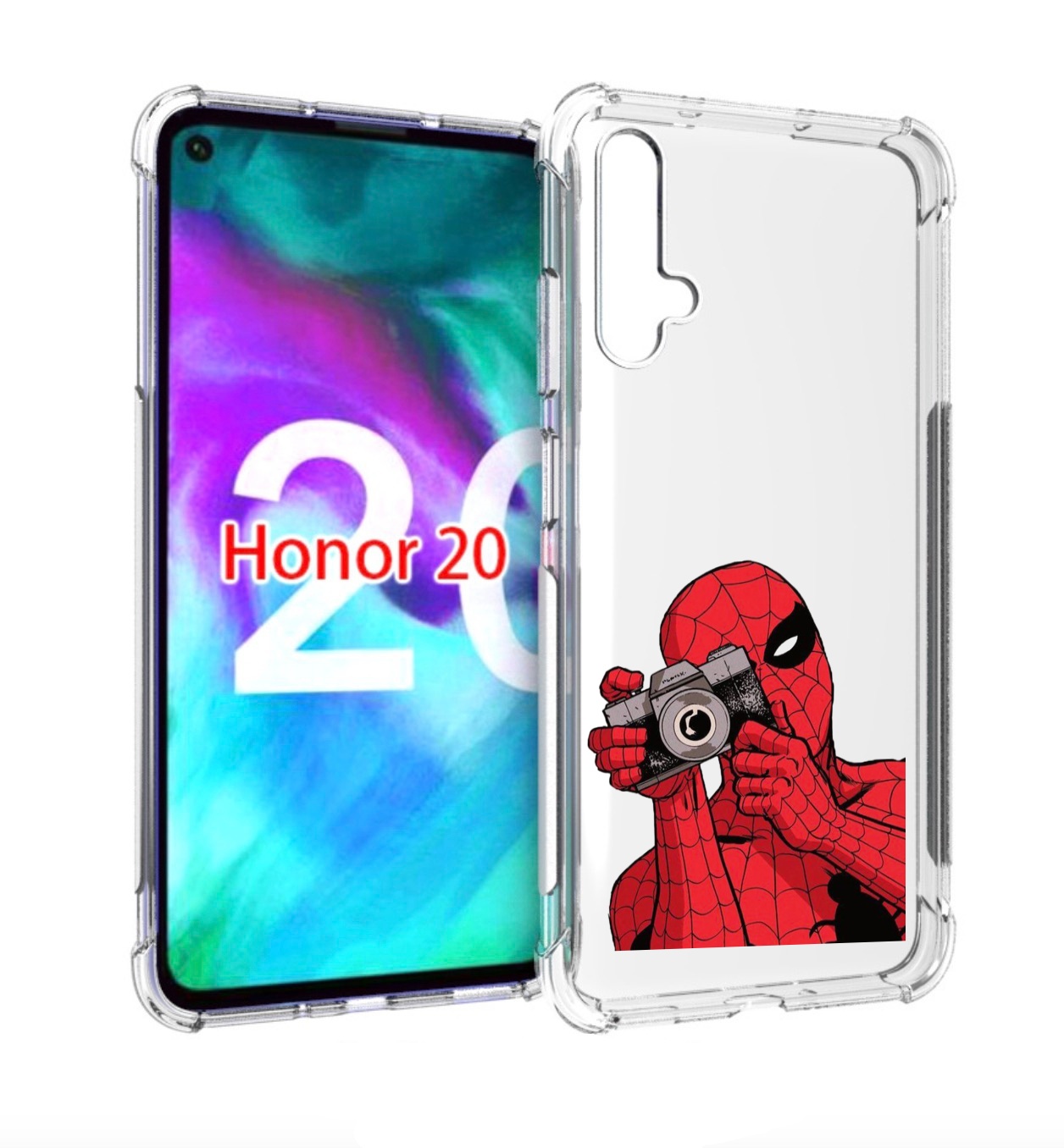 

Чехол бампер MyPads человек паук фотограф детский для Honor, Прозрачный, Tocco