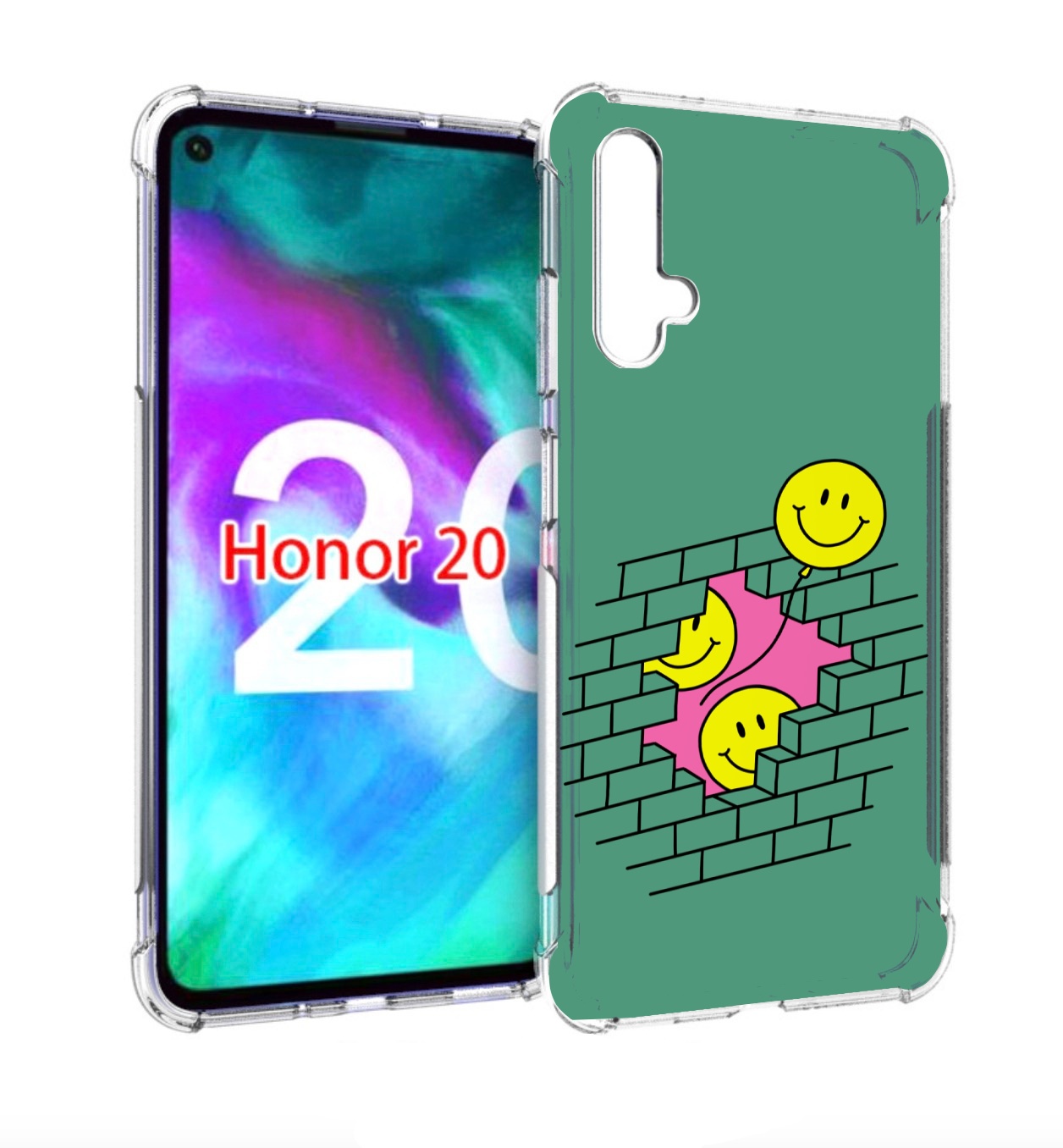 

Чехол бампер MyPads шарики в стене для Honor 20, Прозрачный, Tocco