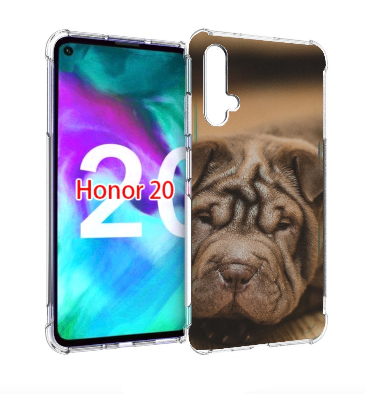 

Чехол бампер MyPads шарпеи для Honor 20, Прозрачный, Tocco