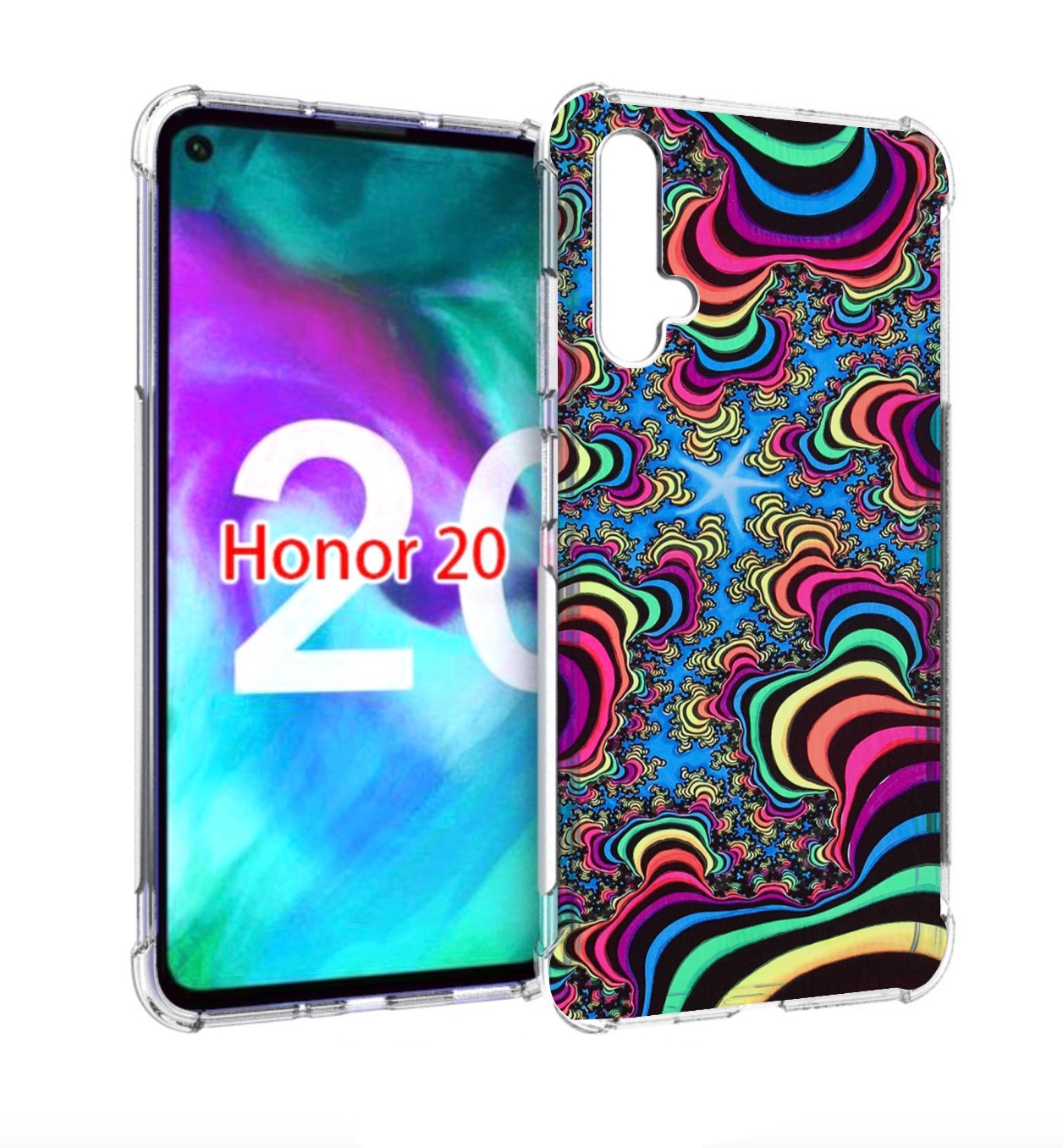 

Чехол бампер MyPads щупальца иллюзия для Honor 20, Прозрачный, Tocco