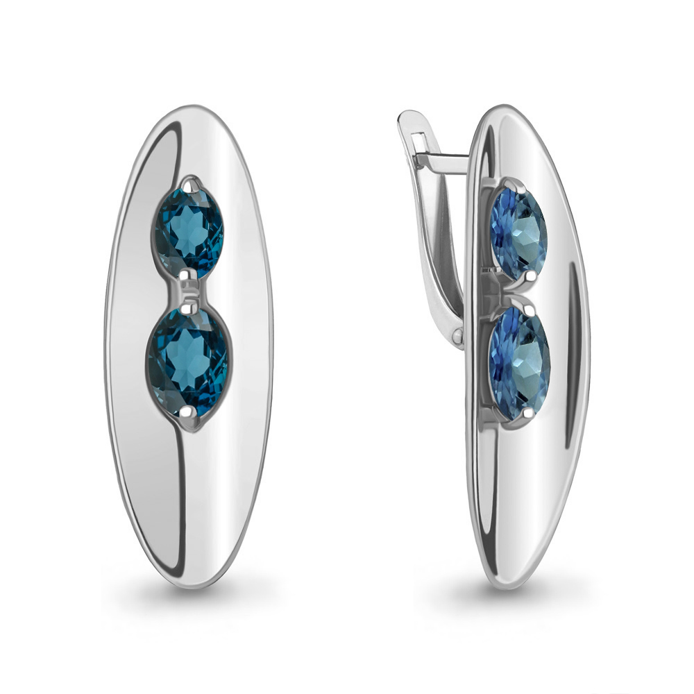 

Серьги из серебра с топазом Aquamarine 4721808, 4721808_925_р