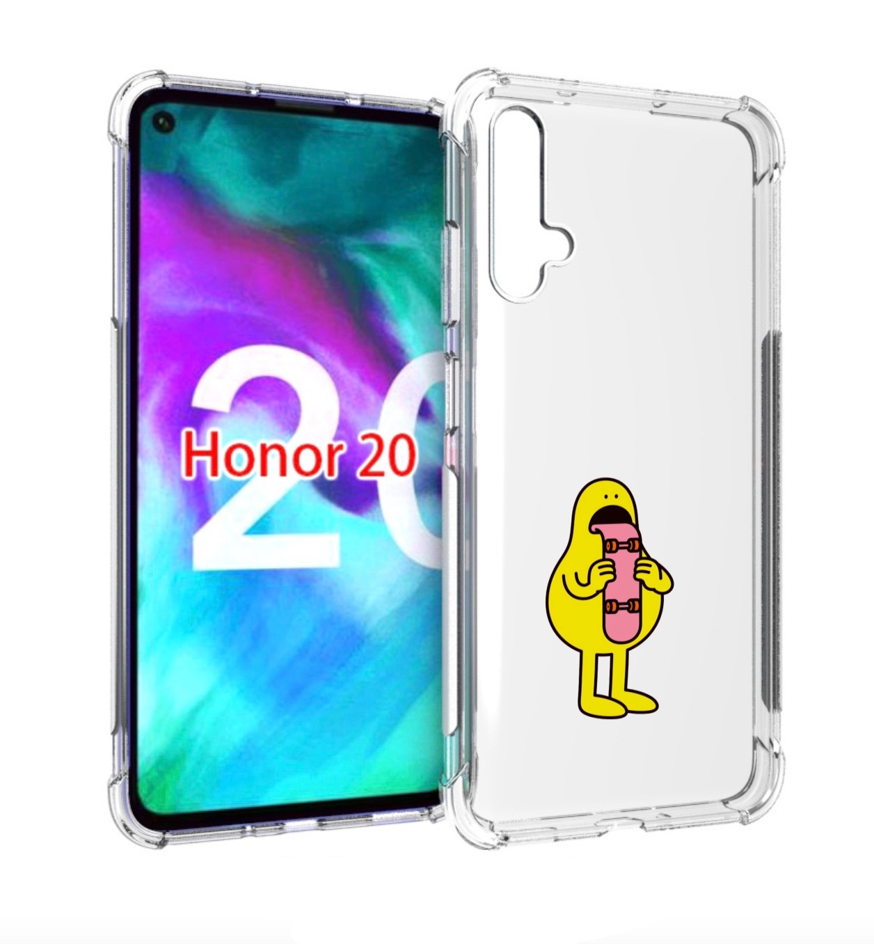 

Чехол бампер MyPads язычок скейтер для Honor 20, Прозрачный, Tocco