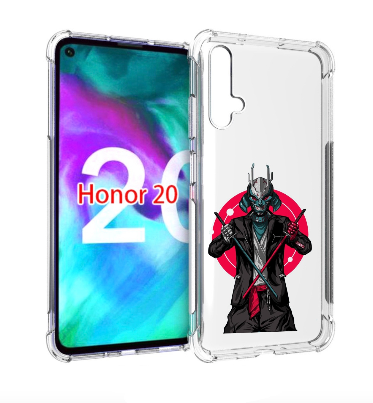 

Чехол бампер MyPads якудза с катанами для Honor 20, Прозрачный, Tocco