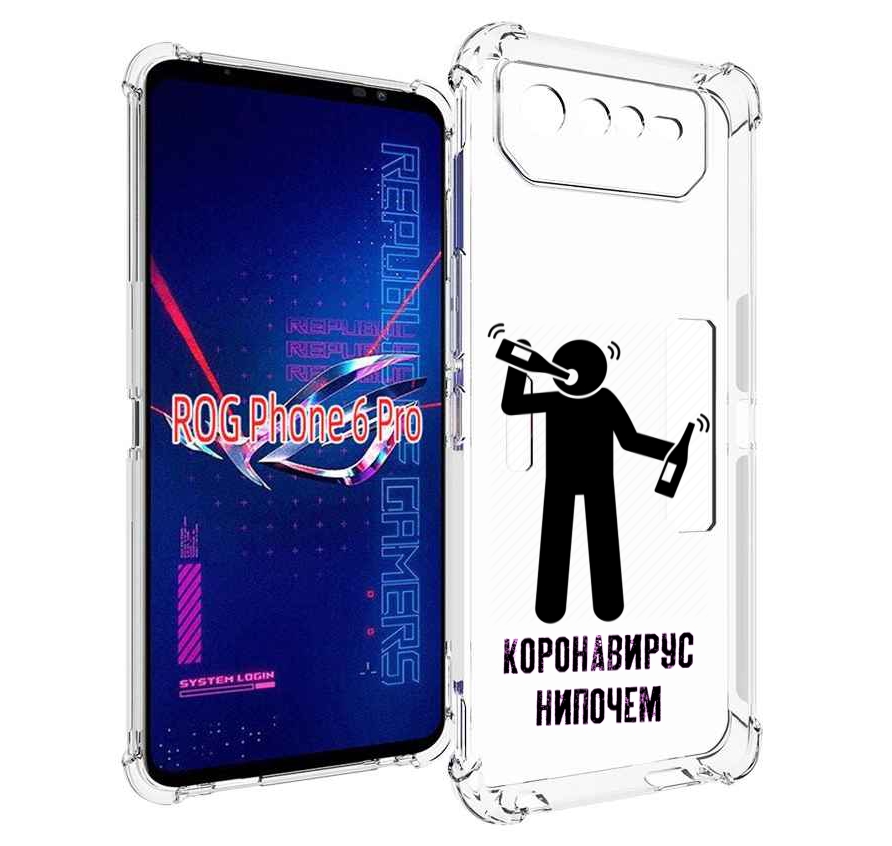 

Чехол MyPads нипочем-коронавирус для Asus ROG Phone 6 Pro, Прозрачный, Tocco
