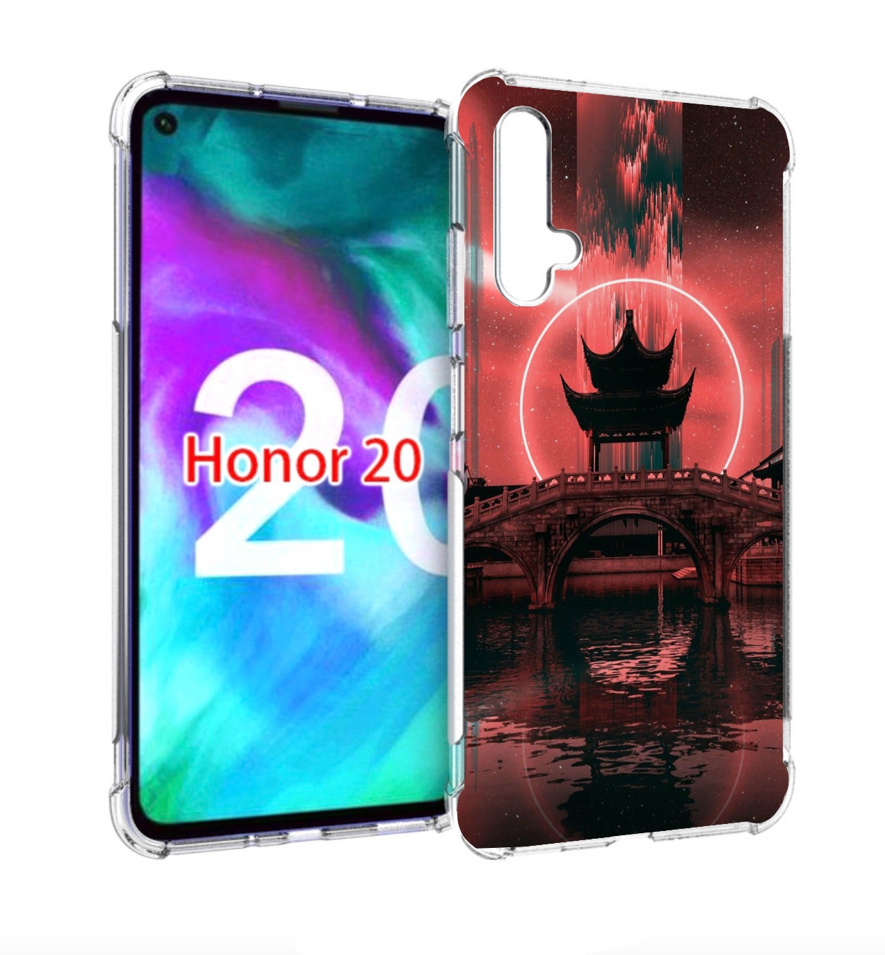 

Чехол бампер MyPads японский мост красный фон для Honor 2, Прозрачный, Tocco