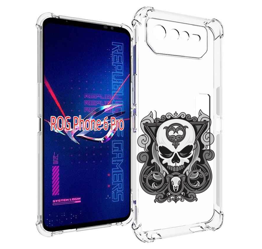 

Чехол MyPads орнамент-на-черепе для Asus ROG Phone 6 Pro, Прозрачный, Tocco