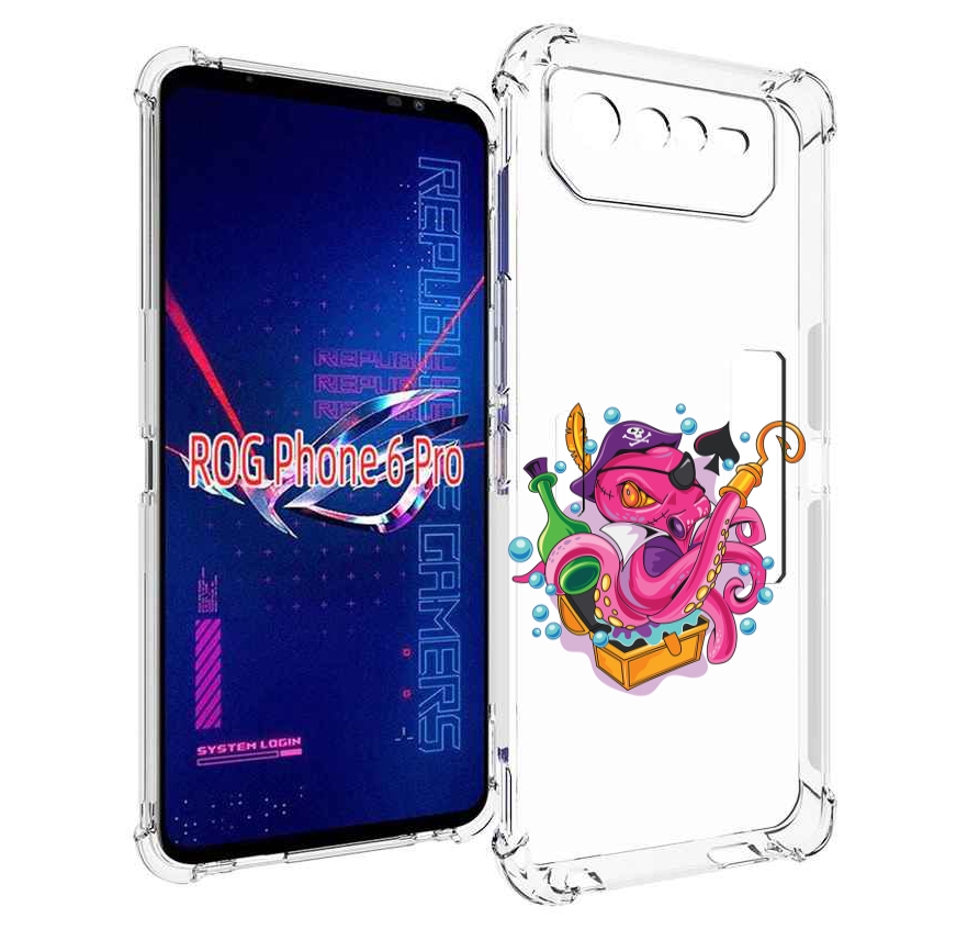

Чехол MyPads осьминог пират детский для Asus ROG Phone 6 Pro, Прозрачный, Tocco