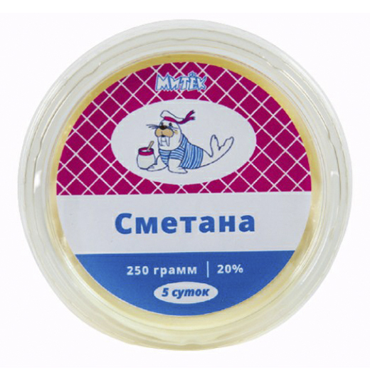 фото Сметана митек 20% бзмж 250 г