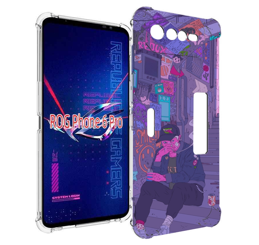 

Чехол MyPads парень в подъезде мультик для Asus ROG Phone 6 Pro, Прозрачный, Tocco