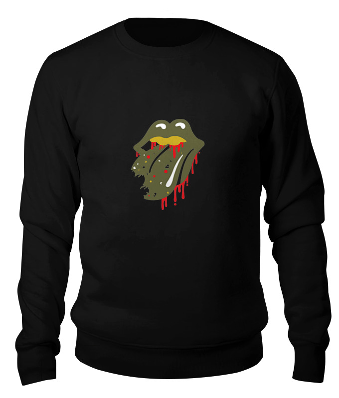 

Свитшот унисекс Printio Walking dead x rolling stones черный 2XL, Walking dead x rolling stones