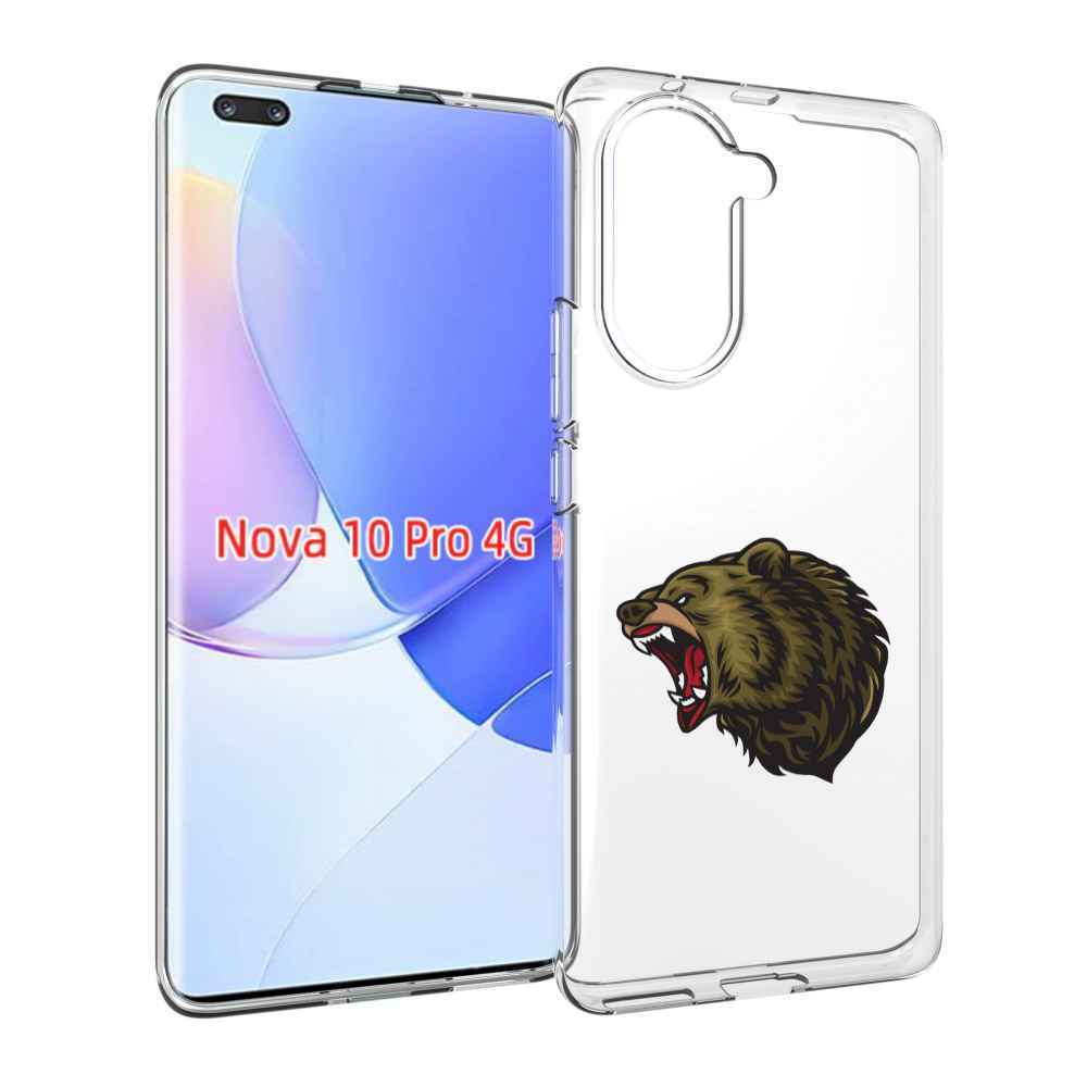 Чехол MyPads Голова-медведь для Huawei Nova 10 Pro противоударный