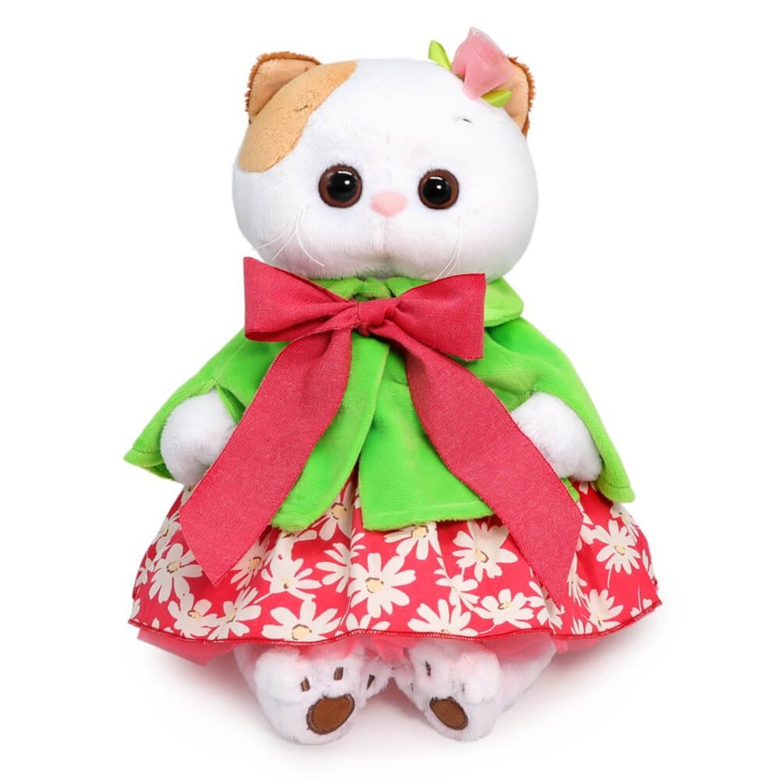

Мягкая игрушка BUDI BASA Кошечка Ли-Ли в зеленом пончо 24 см, LK24-075, Разноцветный