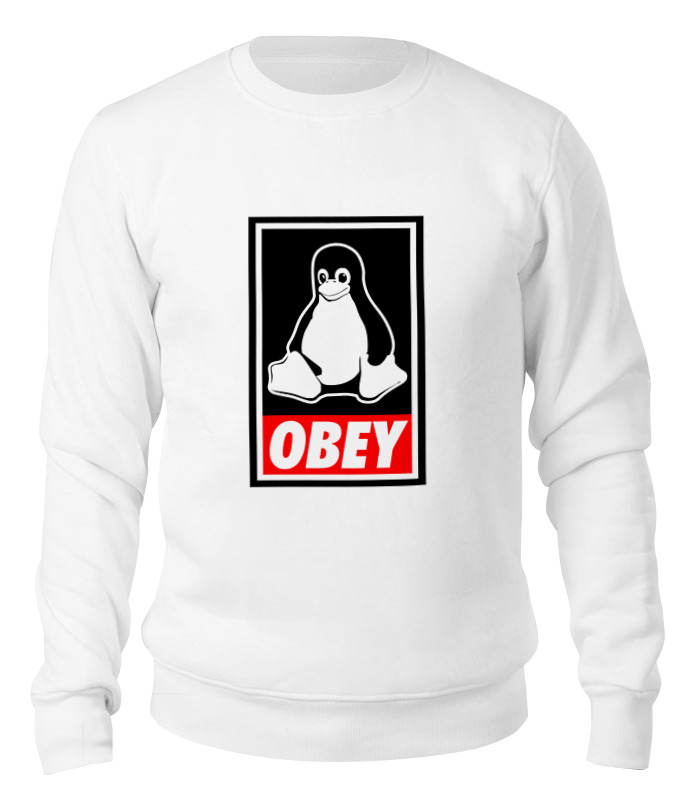 

Свитшот унисекс Printio Linux (obey) белый 2XL, Linux (obey)