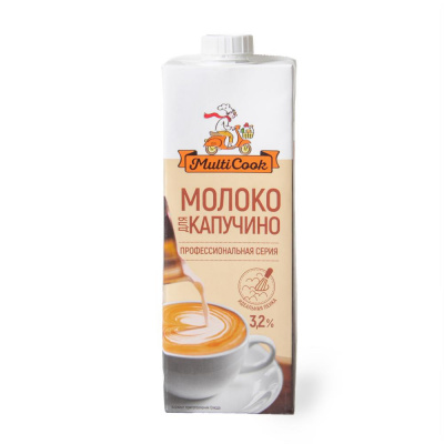 

Молоко 3,2% ультрапастеризованное 1 л MultiCook для капучино БЗМЖ