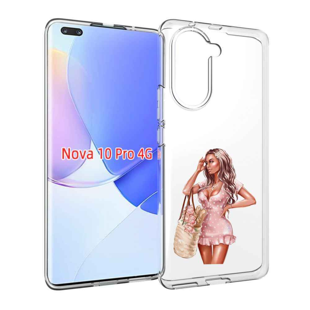 Чехол MyPads Девушка-в-мини-платье женский для Huawei Nova 10 Pro противоударный