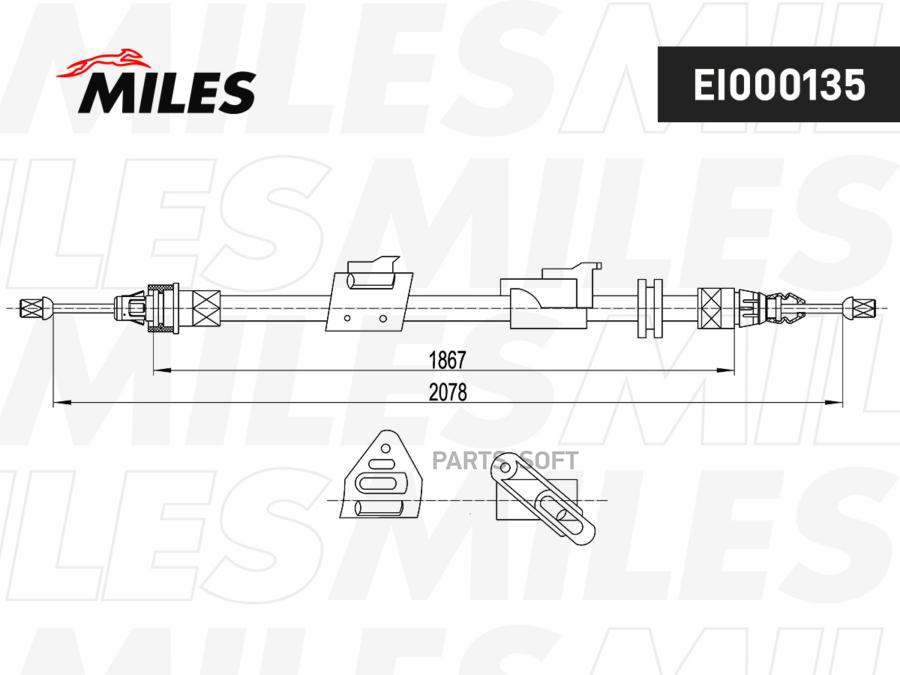 

MILES EI000135 Трос стояночного тормоза левый FORD GALAXY 07-/MONDEO 06-/S-MAX 07- EI00013