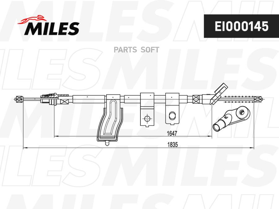 

MILES EI000145 Трос стояночного тормоза правый NISSAN QASHQAI 07-13 (7мест) EI000145