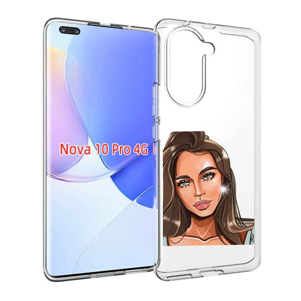 Чехол MyPads Девушка-с-зелеными-глазами для Huawei Nova 10 Pro противоударный